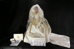 FRANKLIN MINT PRINCESS DIANA DOLL PORCELAIN WEDDING/BRIDE DOLL W COA Limited Ed