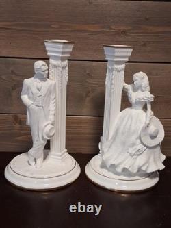FRANKLIN MINT'RHETT' AND'SCARLETT' CANDLESTICKS1989 (50th Anniversary)