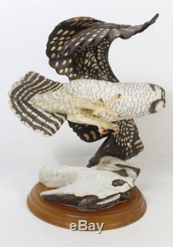 FRANKLIN MINT THE HAWK OWL PORCELAIN FIGURINE George McMonigle