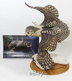 FRANKLIN MINT THE HAWK OWL PORCELAIN FIGURINE George McMonigle