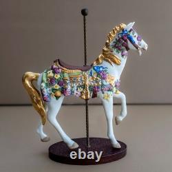 FRANKLIN MINT TREASURY OF CAROUSEL ART 1988 Complete set of 12 & Turntable Base