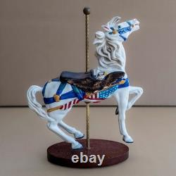 FRANKLIN MINT TREASURY OF CAROUSEL ART 1988 Complete set of 12 & Turntable Base