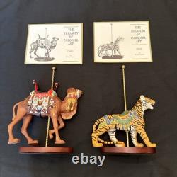 FRANKLIN MINT TREASURY OF CAROUSEL ART 1988 SET OF 12 ANIMALS Turntable Display