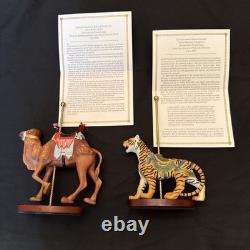 FRANKLIN MINT TREASURY OF CAROUSEL ART 1988 SET OF 12 ANIMALS Turntable Display