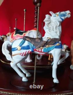 FRANKLIN MINT TREASURY OF CAROUSEL ART 1988 SET OF 12 ANIMALS Turntable Display