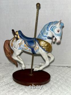 FRANKLIN MINT TREASURY OF CAROUSEL ART 1988 SET OF 12 ANIMALS Turntable Display