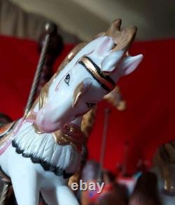 FRANKLIN MINT TREASURY OF CAROUSEL ART 1988 SET OF 12 ANIMALS Turntable Display