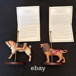 FRANKLIN MINT TREASURY OF CAROUSEL ART 1988 SET OF 12 ANIMALS Turntable Display