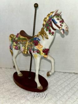 FRANKLIN MINT TREASURY OF CAROUSEL ART 1988 SET OF 12 ANIMALS Turntable Display