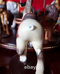 FRANKLIN MINT TREASURY OF CAROUSEL ART 1988 SET OF 12 ANIMALS Turntable Display