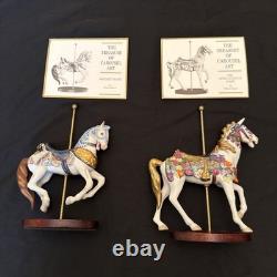 FRANKLIN MINT TREASURY OF CAROUSEL ART 1988 SET OF 12 ANIMALS Turntable Display