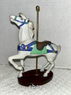 FRANKLIN MINT TREASURY OF CAROUSEL ART 1988 SET OF 12 ANIMALS Turntable Display