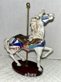 FRANKLIN MINT TREASURY OF CAROUSEL ART 1988 SET OF 12 ANIMALS Turntable Display