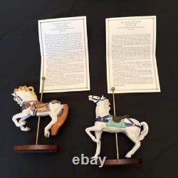FRANKLIN MINT TREASURY OF CAROUSEL ART 1988 SET OF 12 ANIMALS Turntable Display