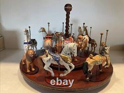 FRANKLIN MINT TREASURY OF CAROUSEL ART 1988 SET OF 12 ANIMALS WithBOXES, PAPERWORK