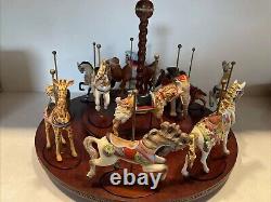 FRANKLIN MINT TREASURY OF CAROUSEL ART 1988 SET OF 12 ANIMALS WithBOXES, PAPERWORK
