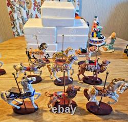 FRANKLIN MINT TREASURY OF CAROUSEL ART 1988 SET OF 9 ANIMALS With5-BOXES