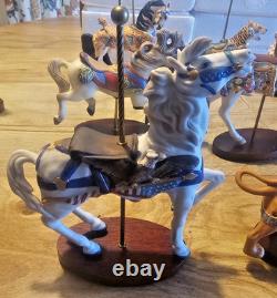 FRANKLIN MINT TREASURY OF CAROUSEL ART 1988 SET OF 9 ANIMALS With5-BOXES