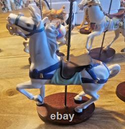 FRANKLIN MINT TREASURY OF CAROUSEL ART 1988 SET OF 9 ANIMALS With5-BOXES