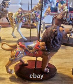 FRANKLIN MINT TREASURY OF CAROUSEL ART 1988 SET OF 9 ANIMALS With5-BOXES