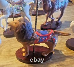 FRANKLIN MINT TREASURY OF CAROUSEL ART 1988 SET OF 9 ANIMALS With5-BOXES