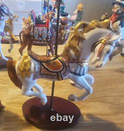 FRANKLIN MINT TREASURY OF CAROUSEL ART 1988 SET OF 9 ANIMALS With5-BOXES