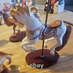 FRANKLIN MINT TREASURY OF CAROUSEL ART 1988 SET OF 9 ANIMALS With5-BOXES