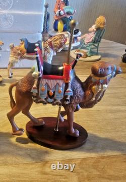FRANKLIN MINT TREASURY OF CAROUSEL ART 1988 SET OF 9 ANIMALS With5-BOXES