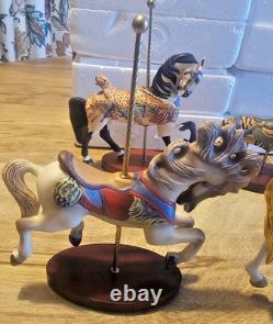 FRANKLIN MINT TREASURY OF CAROUSEL ART 1988 SET OF 9 ANIMALS With5-BOXES