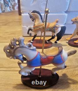 FRANKLIN MINT TREASURY OF CAROUSEL ART 1988 SET OF 9 ANIMALS With5-BOXES