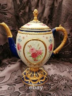 Fabergé Egg Imperial Teapot Collectors House of Faberge Franklin Mint Porcelain