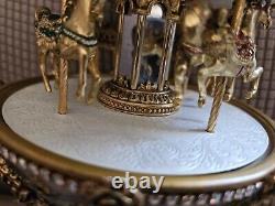 Faberge Imperial Mechanical Carousel Egg Music Box Franklin Mint Manual Works