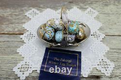 Fabergé The Franklin Mint (TFM) Winter Egg Basket, 9 Eggs with COA Porcelain