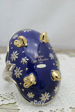 Fabergé The Franklin Mint (TFM) Winter Egg Basket, 9 Eggs with COA Porcelain