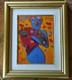 Fan Dancer by Peter Max Franklin Mint Porcelain Plaque With COA, Framed