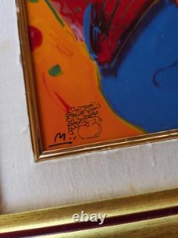 Fan Dancer by Peter Max Franklin Mint Porcelain Plaque With COA, Framed