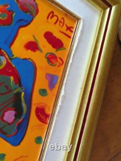 Fan Dancer by Peter Max Franklin Mint Porcelain Plaque With COA, Framed