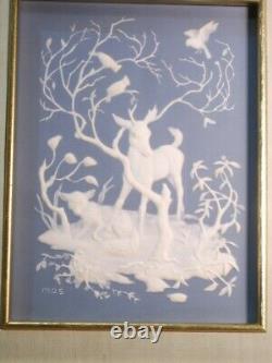 Fine Parian Porcelain Pâte-sur-Pâte / Tile Framed - Georgeous