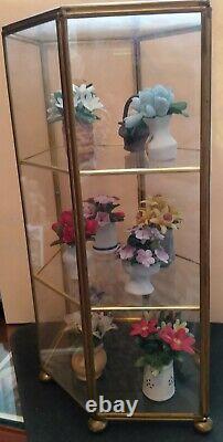 Flowers Of The Year Franklin Mint Porcelain Miniatures Orig. Glass/Bronze Case