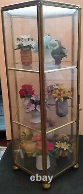 Flowers Of The Year Franklin Mint Porcelain Miniatures Orig. Glass/Bronze Case