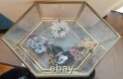 Flowers Of The Year Franklin Mint Porcelain Miniatures Orig. Glass/Bronze Case