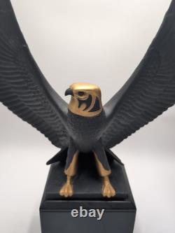 Franklin Falcon of the Nile Roushdy Iskander Garas Sculpture Statue 1988 Stand