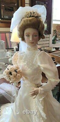 Franklin Heirloom 21 Bridal Porcelain Doll Stunning Beautiful Condition