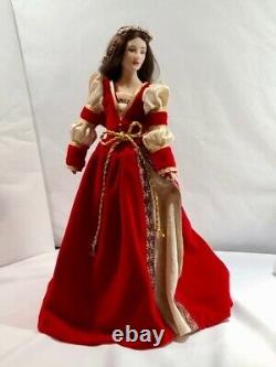 Franklin Heirloom Collection Handpainted Porcelain Romeo & Juliet Dolls with Stand