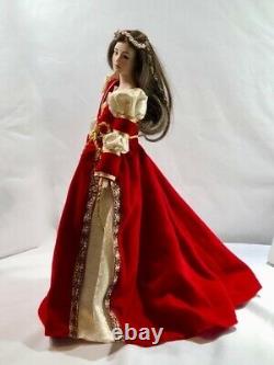 Franklin Heirloom Collection Handpainted Porcelain Romeo & Juliet Dolls with Stand