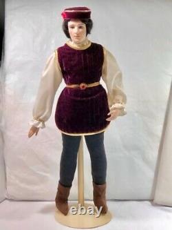 Franklin Heirloom Collection Handpainted Porcelain Romeo & Juliet Dolls with Stand