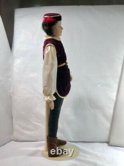 Franklin Heirloom Collection Handpainted Porcelain Romeo & Juliet Dolls with Stand