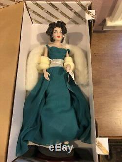 Franklin Heirloom Doll Elizabeth Taylor Porcelain Emerald Green Dress NRFB