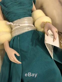 Franklin Heirloom Doll Elizabeth Taylor Porcelain Emerald Green Dress NRFB