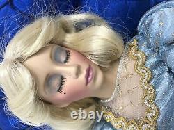 Franklin Heirloom Porcelain Doll Collection Sleeping Beauty with Blue Chase